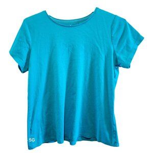 St. Johns Bay Womens Essential Tee 2X Turquoise Cotton Short Sleeve